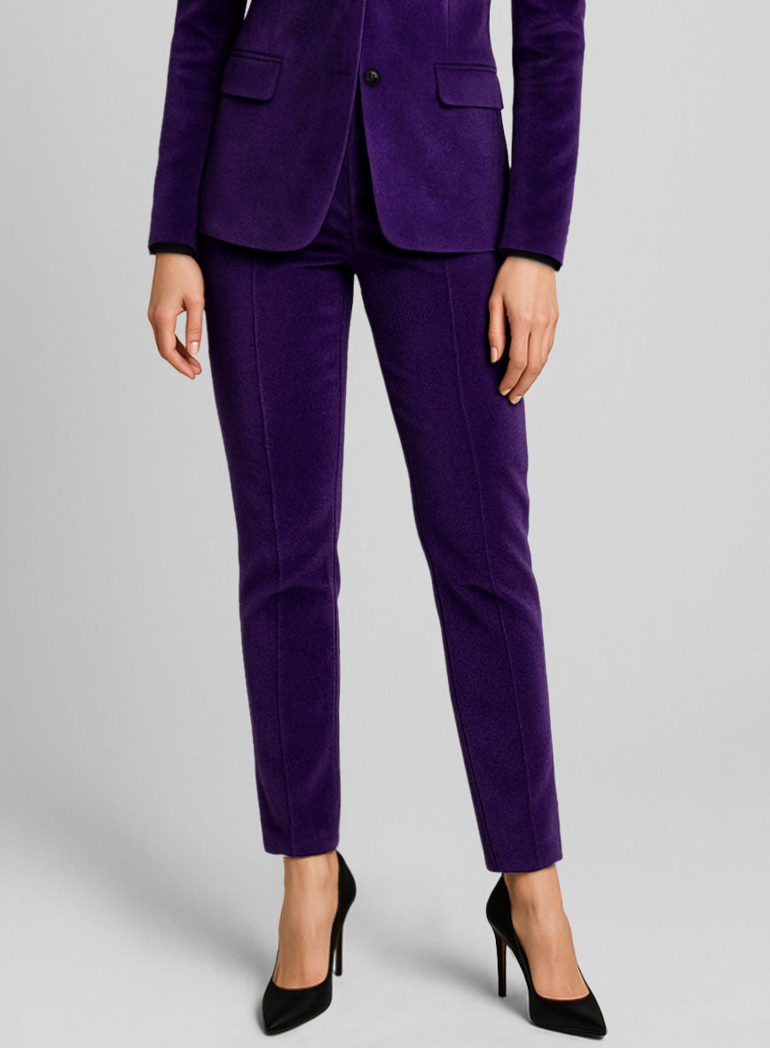 Women's Purple Velvet Pants - StudioSuits