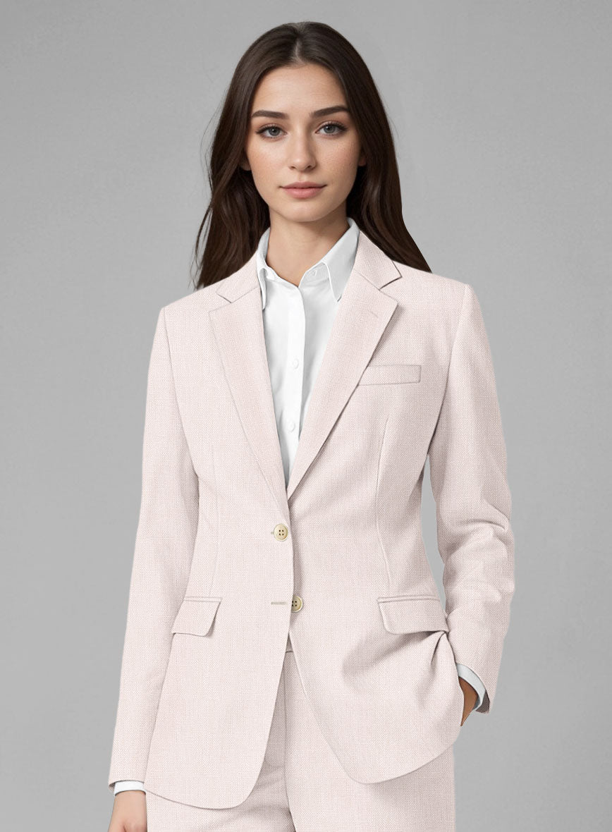 Women's Roman Light Pink Linen Jacket - StudioSuits
