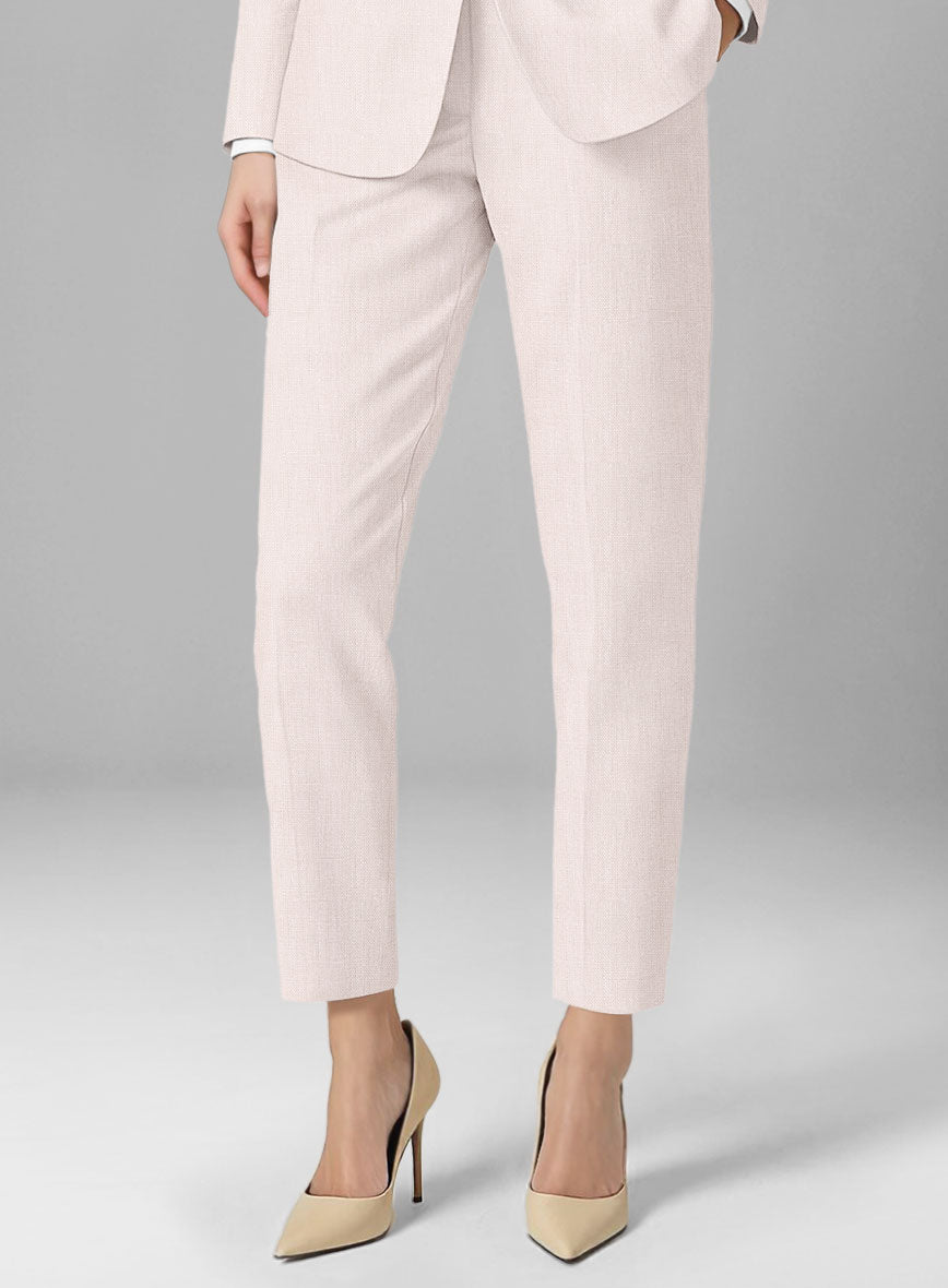 Women's Roman Light Pink Linen Suit - StudioSuits