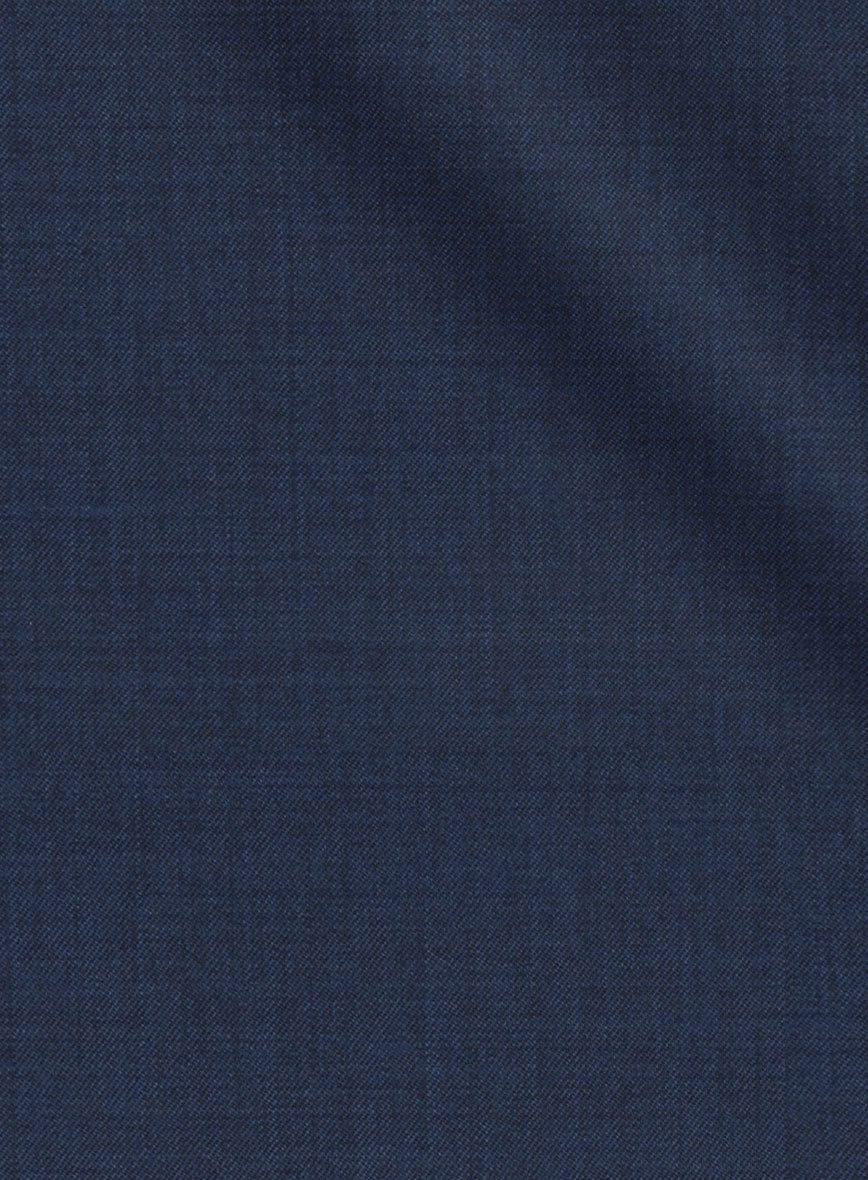 Women's Stretch Royal Blue Wool Pants - StudioSuits
