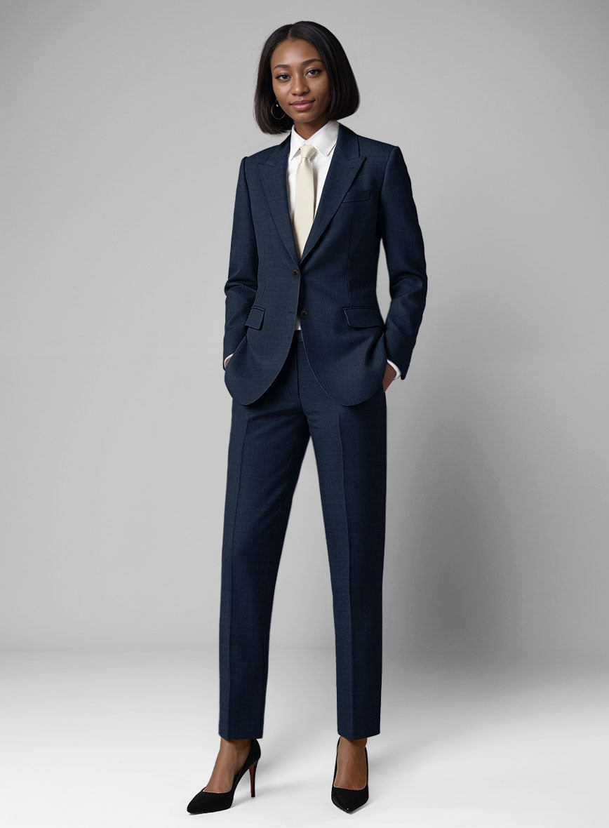 Women's Stretch Royal Blue Wool Suit - StudioSuits