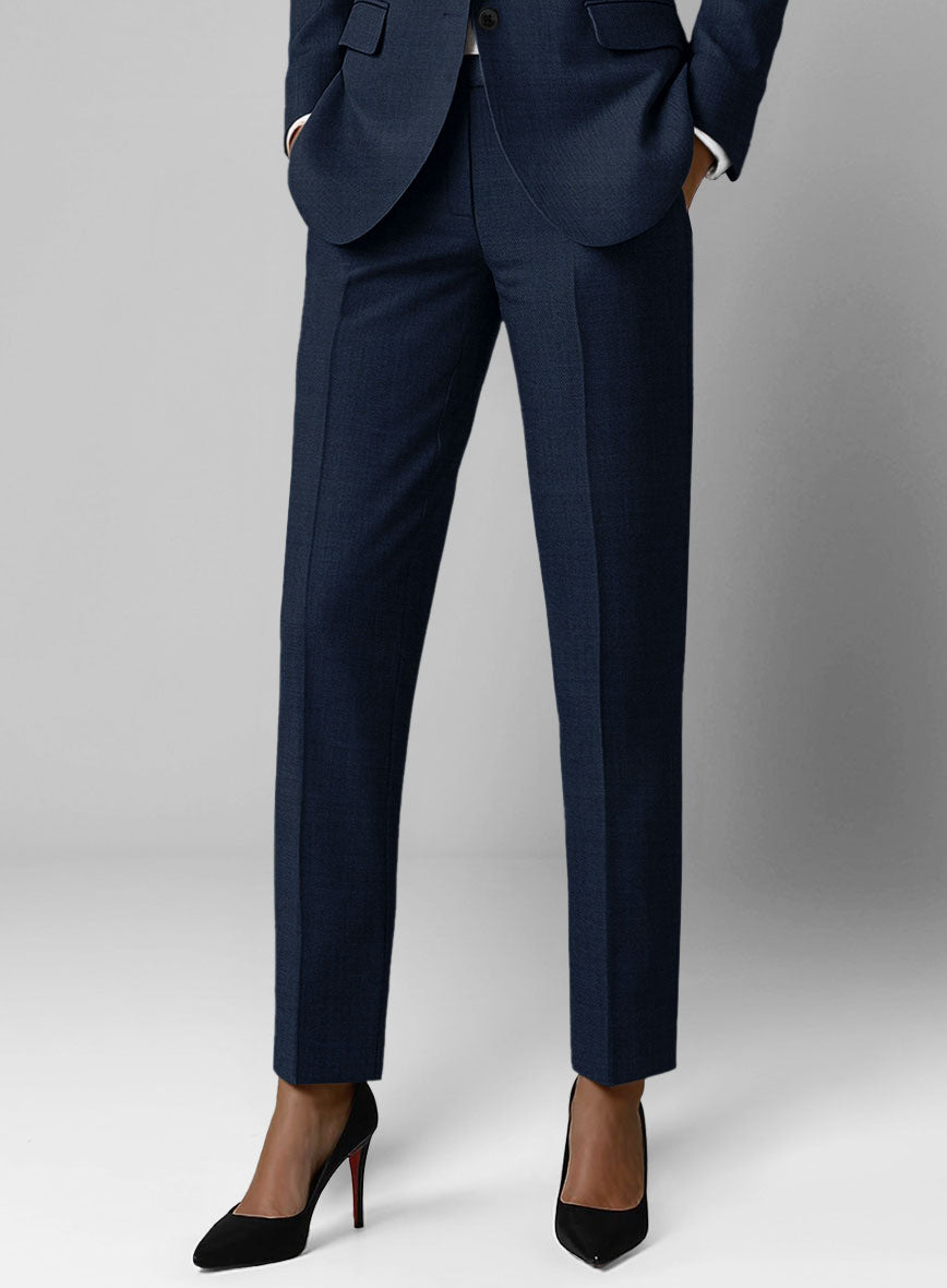 Women's Stretch Royal Blue Wool Suit - StudioSuits