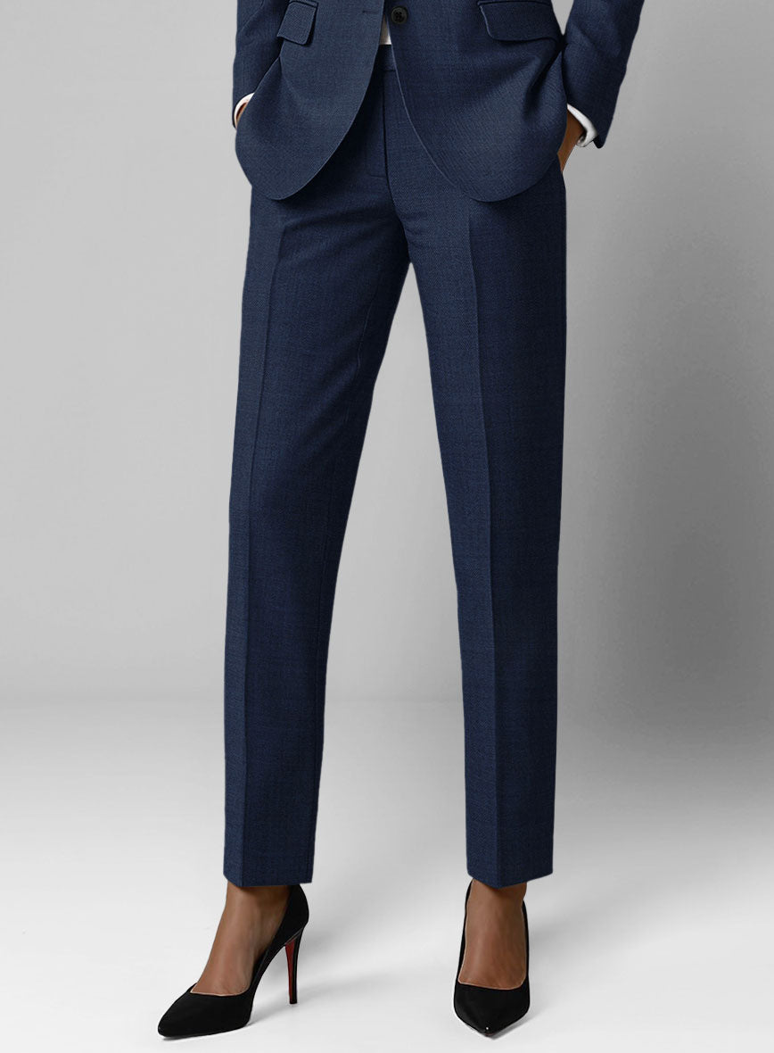 Women's Stretch Royal Blue Wool Suit - StudioSuits