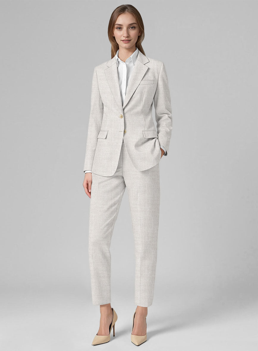 Women's Tropical Beige Linen Suit - StudioSuits