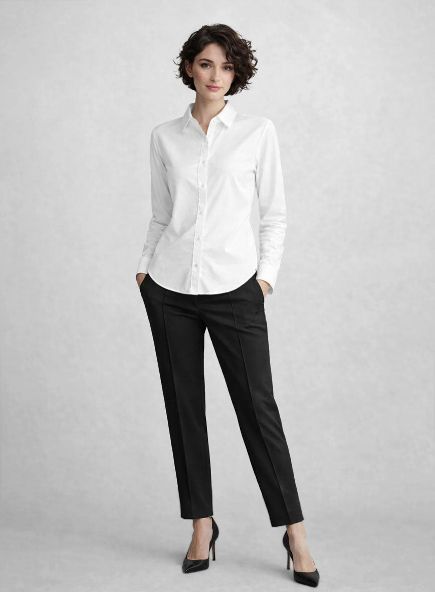Women's White Cotton Shirt - StudioSuits