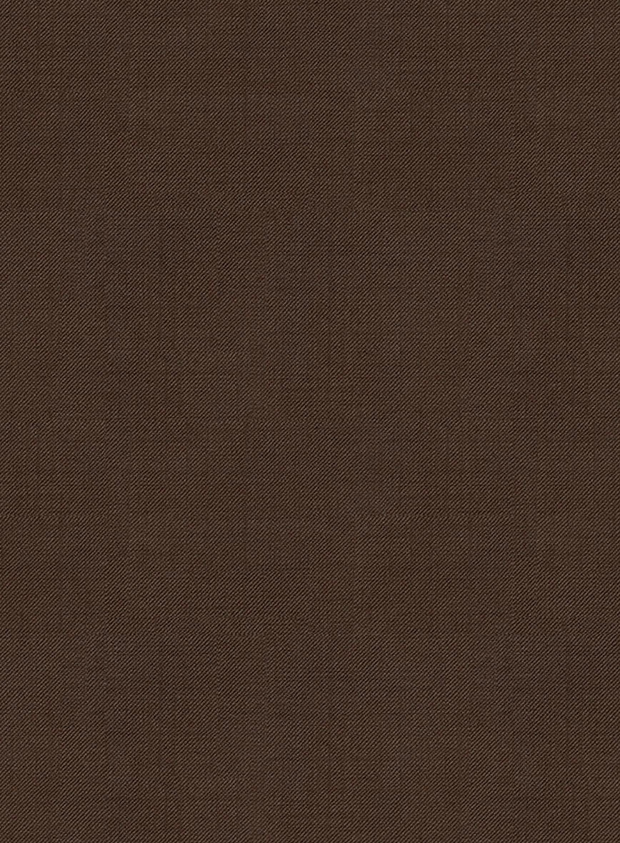 Women's Worsted Brown Wool Pants - StudioSuits