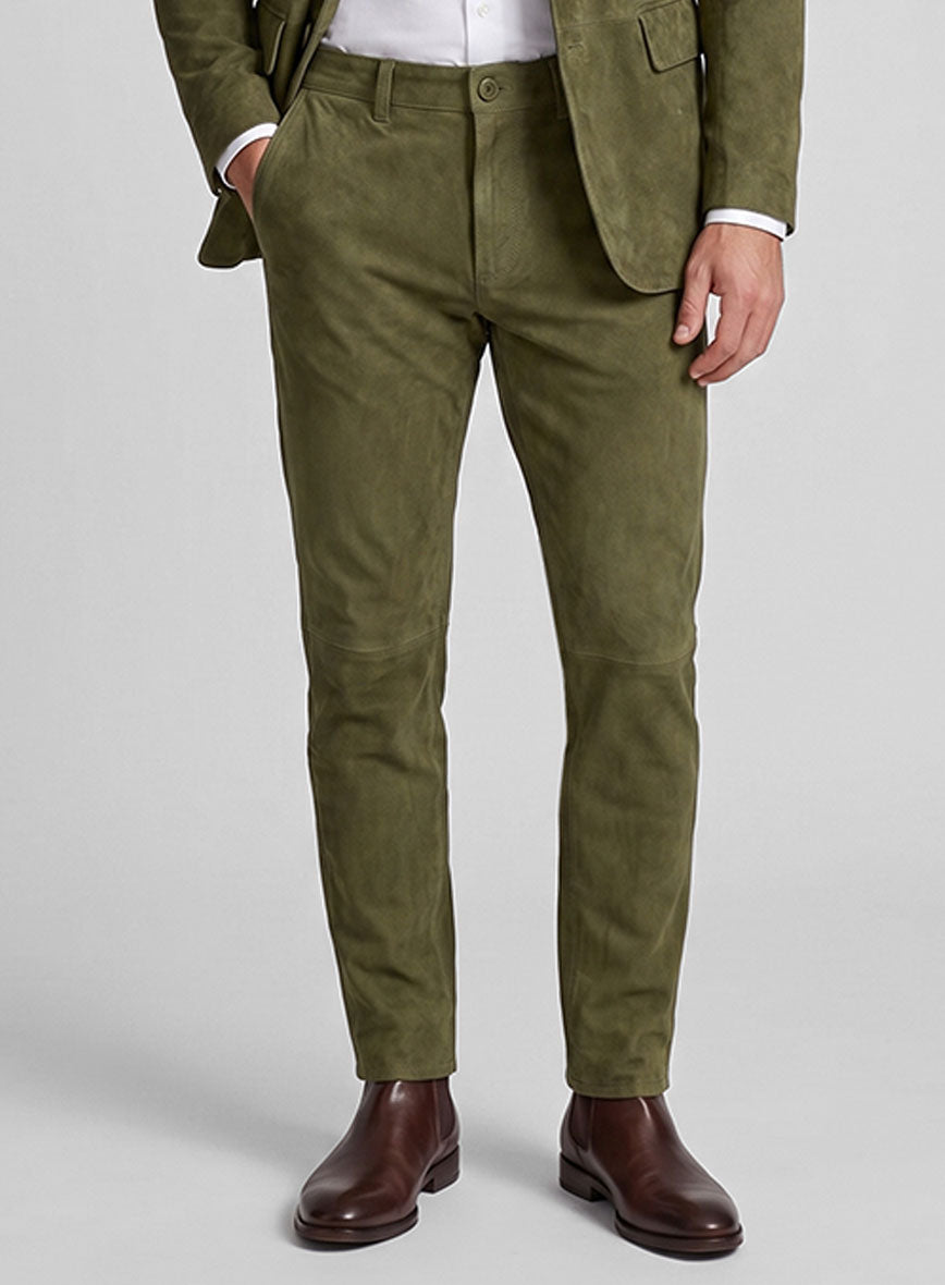 Woodland Green Suede Leather Suit - StudioSuits