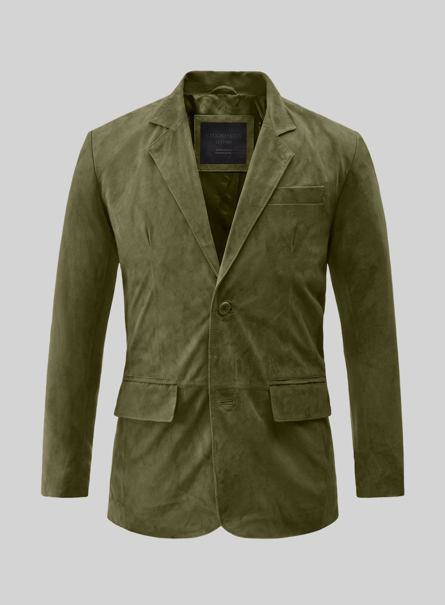 Woodland Green Suede Leather Suit - StudioSuits