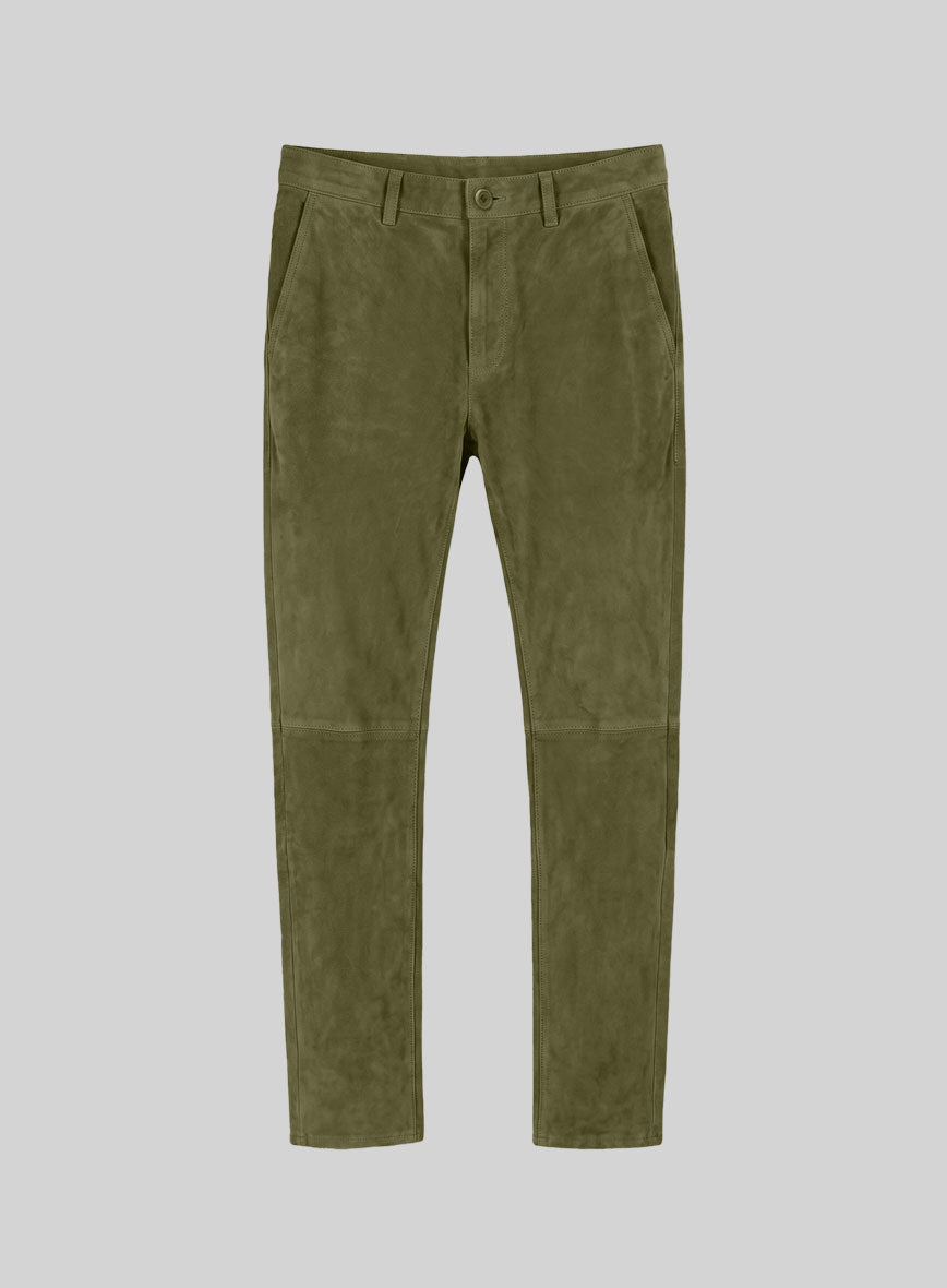 Woodland Green Suede Leather Suit - StudioSuits