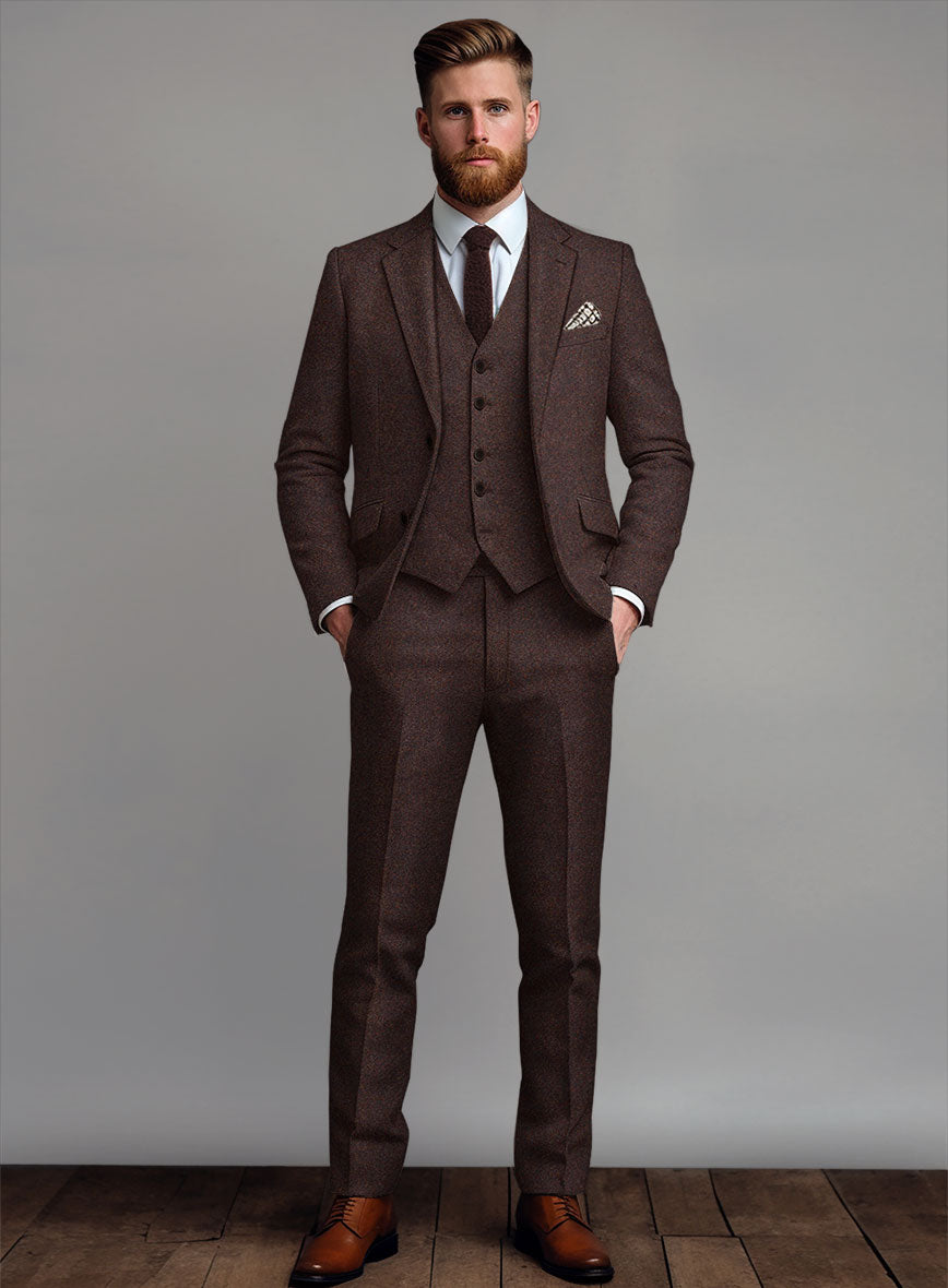 Woodland Brown Heavy Tweed Suit - StudioSuits