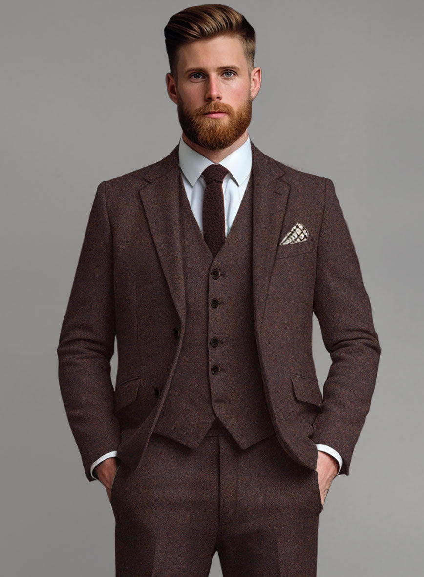 Woodland Brown Heavy Tweed Suit - StudioSuits