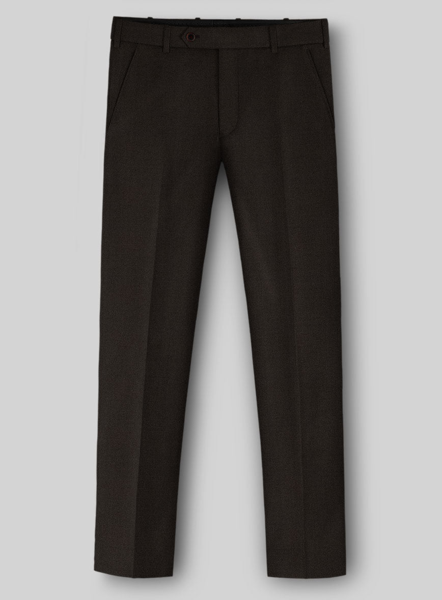 Worsted Dark Brown Wool Suit - StudioSuits
