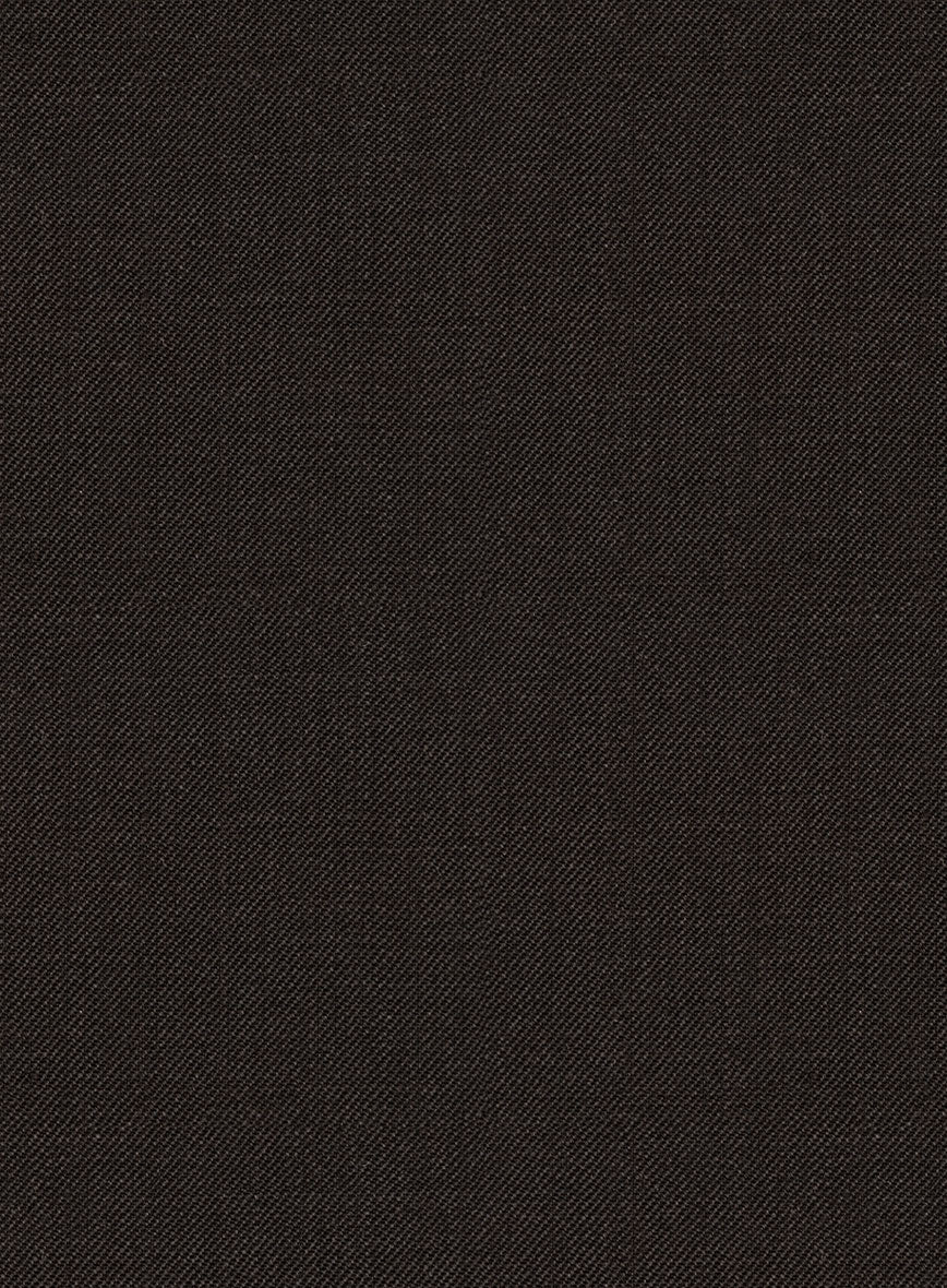 Worsted Dark Brown Wool Suit - StudioSuits