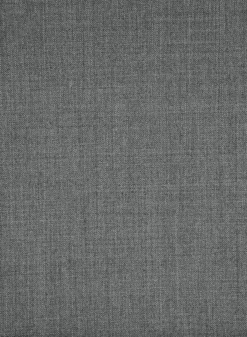 Worsted Mid Charcoal Wool Double Breasted Jacket - StudioSuits