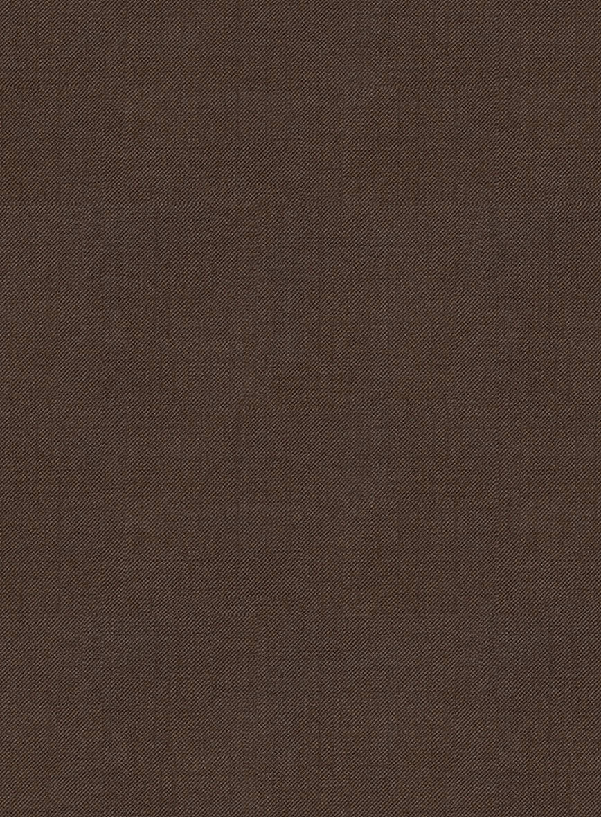 Worsted Brown Wool Black Bar Trouser - StudioSuits