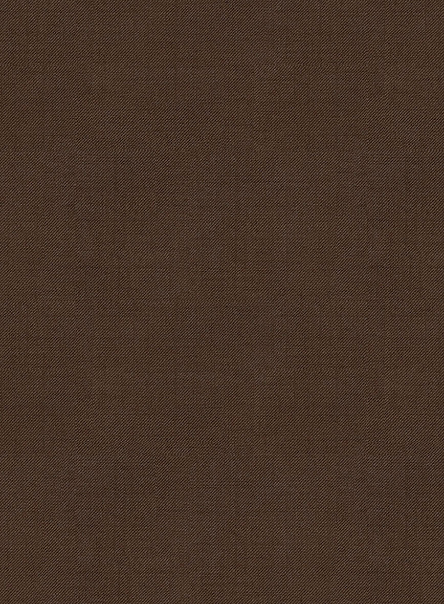 Worsted Brown Wool Black Bar Trouser - StudioSuits