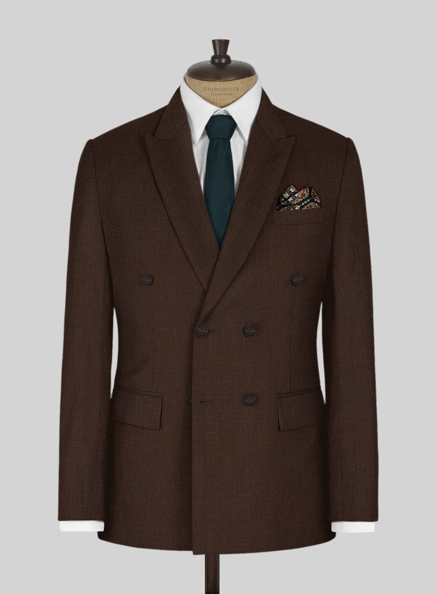 Worsted Brown Wool Suit - StudioSuits