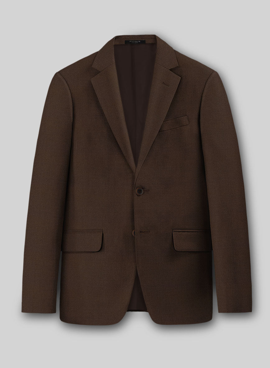 Worsted Brown Wool Jacket - StudioSuits