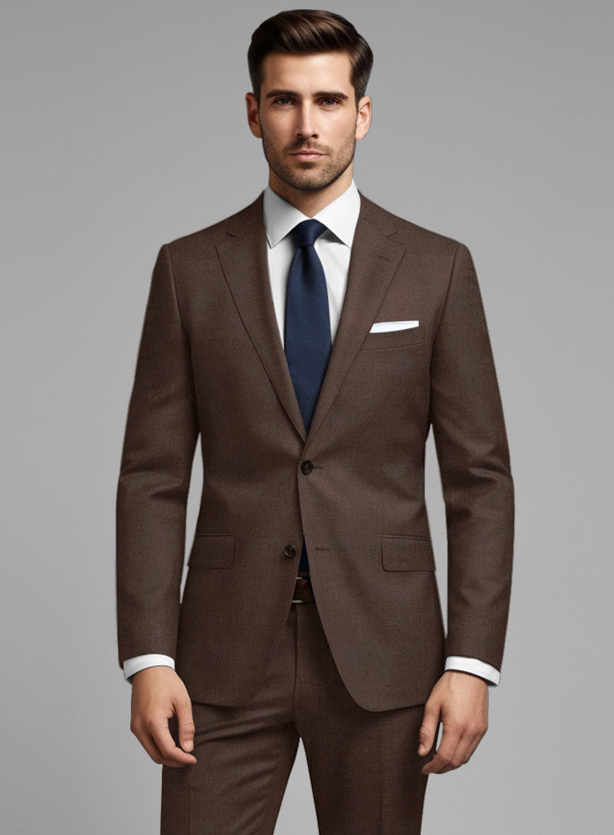 Worsted Brown Wool Suit – StudioSuits