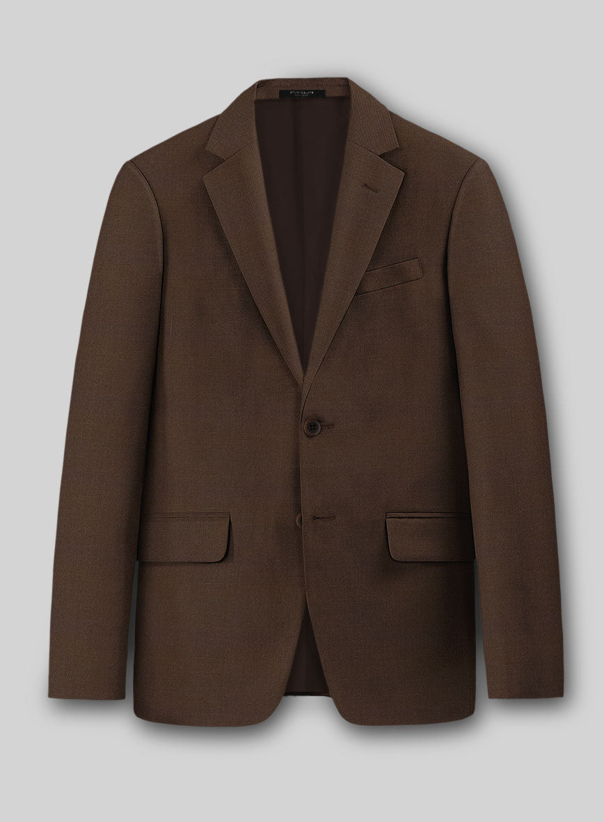 Worsted Brown Wool Suit - StudioSuits