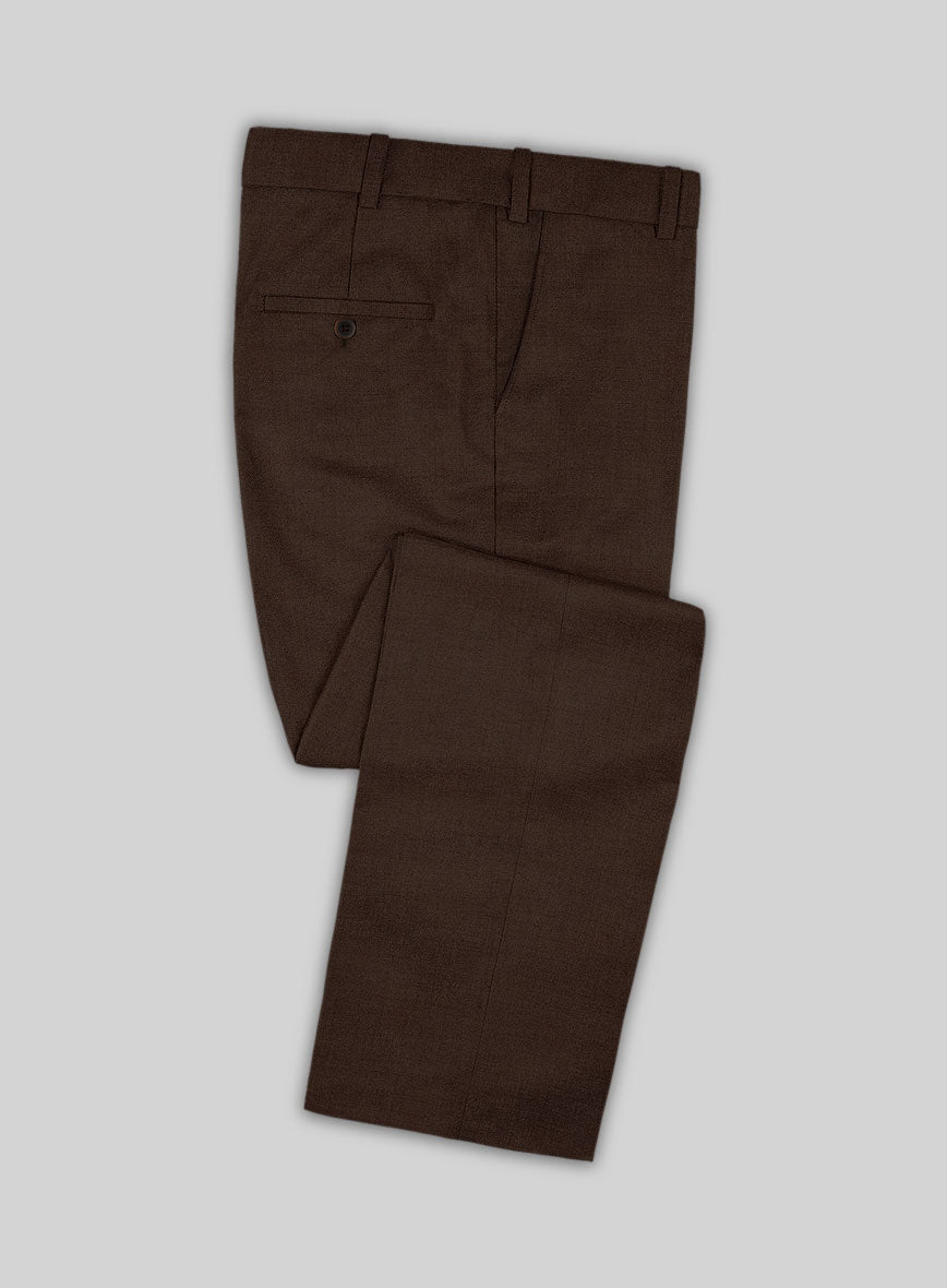 Worsted Brown Wool Pants - StudioSuits