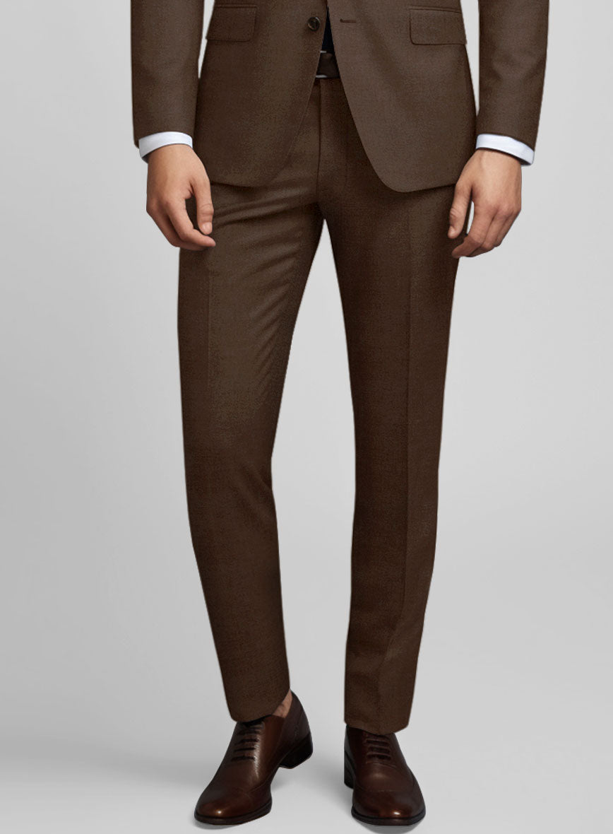 Worsted Brown Wool Suit - StudioSuits
