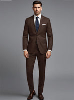 Worsted Brown Wool Suit - StudioSuits
