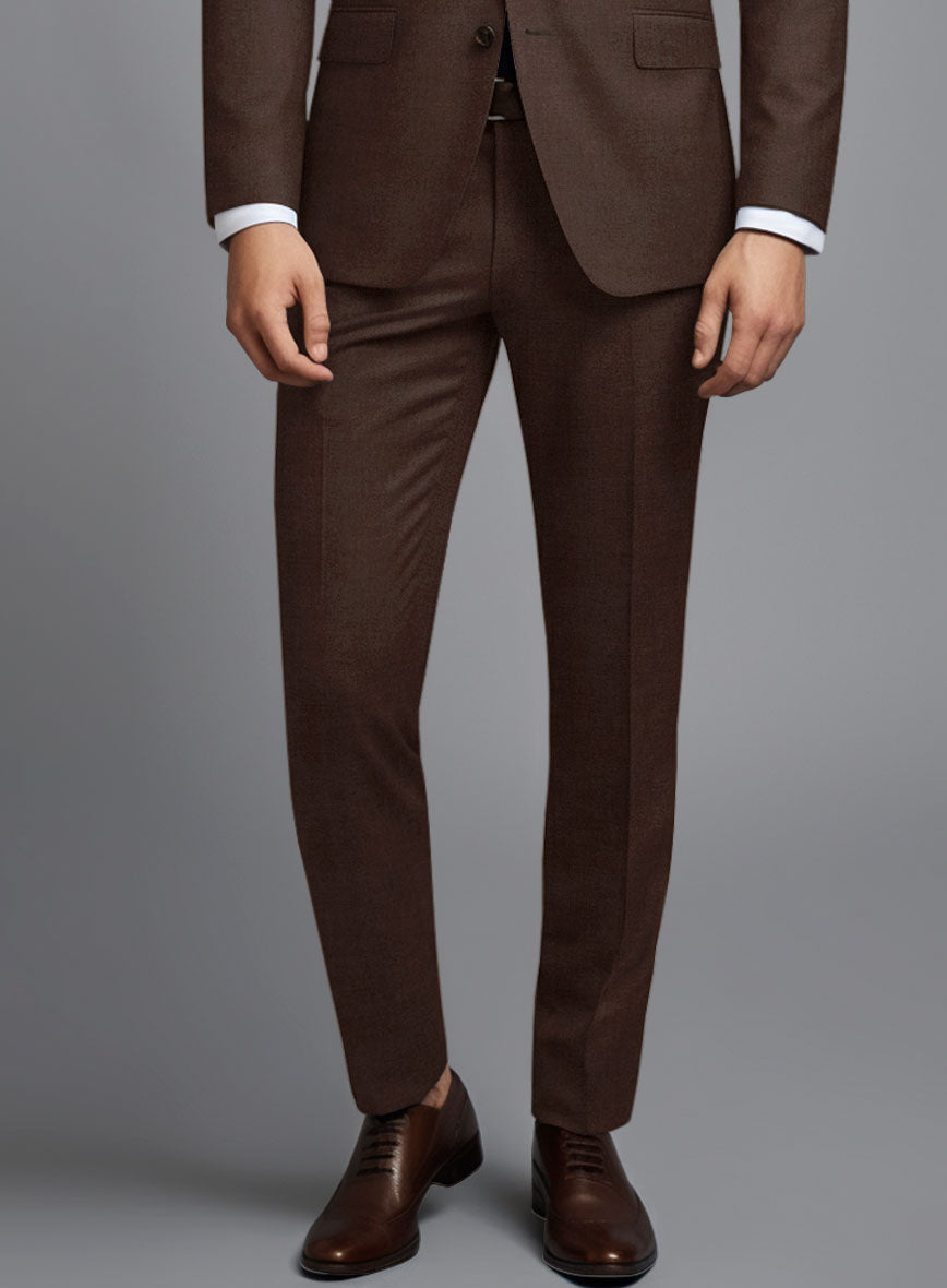 Worsted Brown Wool Suit - StudioSuits