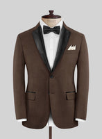 Worsted Brown Wool Tuxedo Jacket - StudioSuits