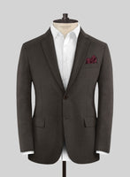 Worsted Dark Brown Wool Suit - StudioSuits