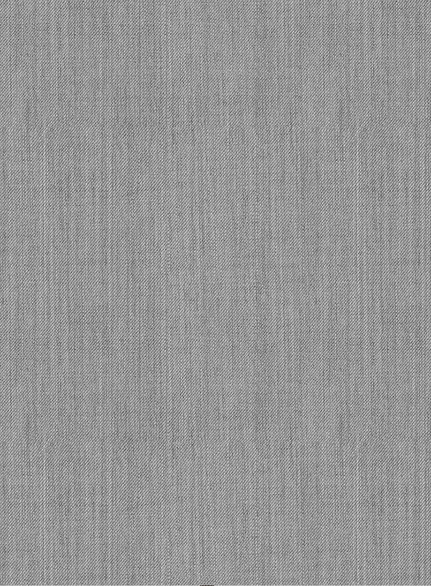 Worsted Light Gray Wool Black Bar Trouser - StudioSuits