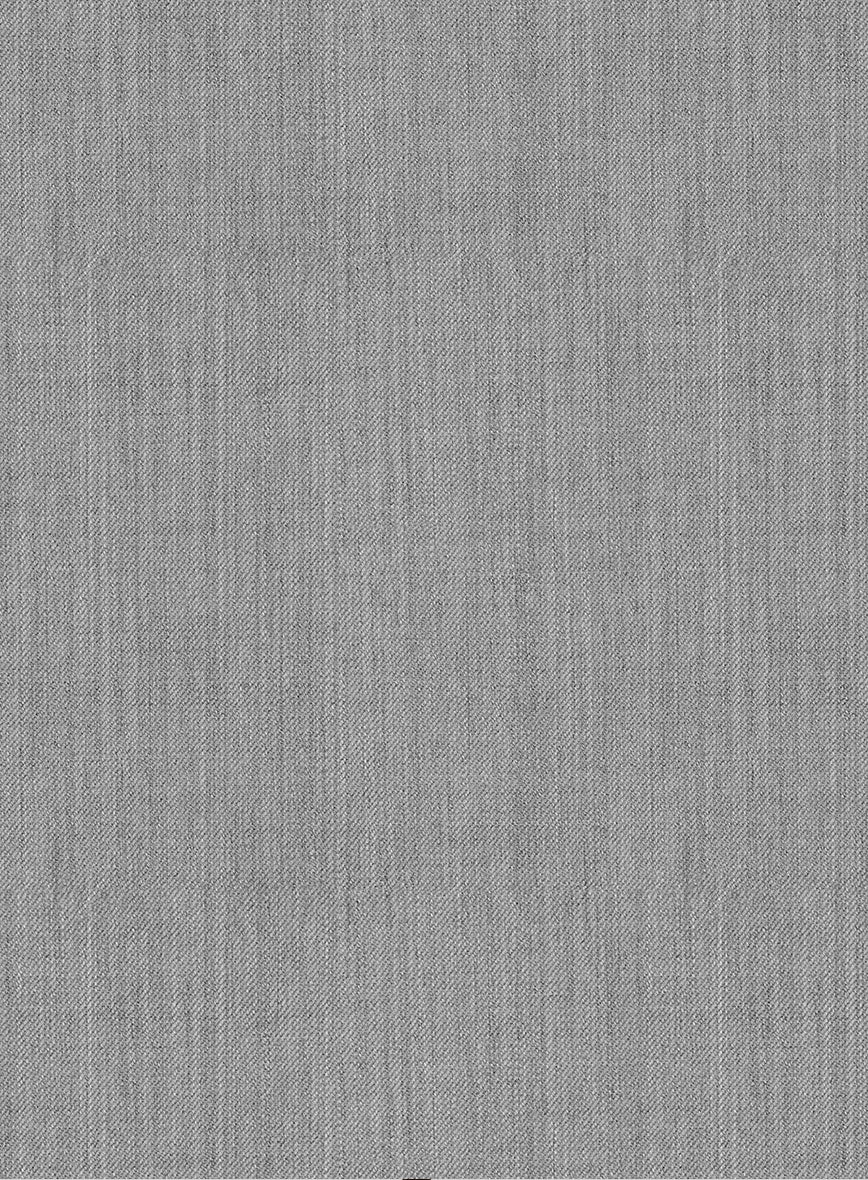 Worsted Light Gray Wool Suit - StudioSuits