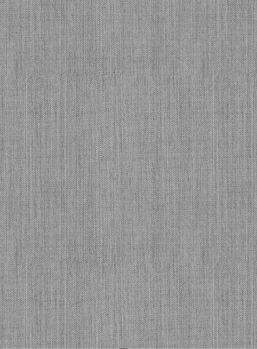 Worsted Light Gray Wool Ivory Bar Jacket - StudioSuits