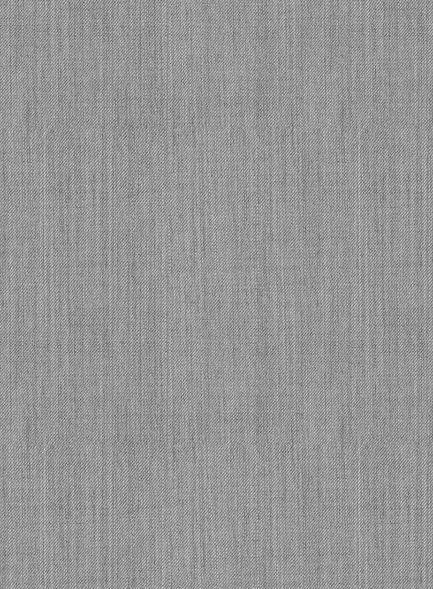 Worsted Light Gray Wool Pants - StudioSuits