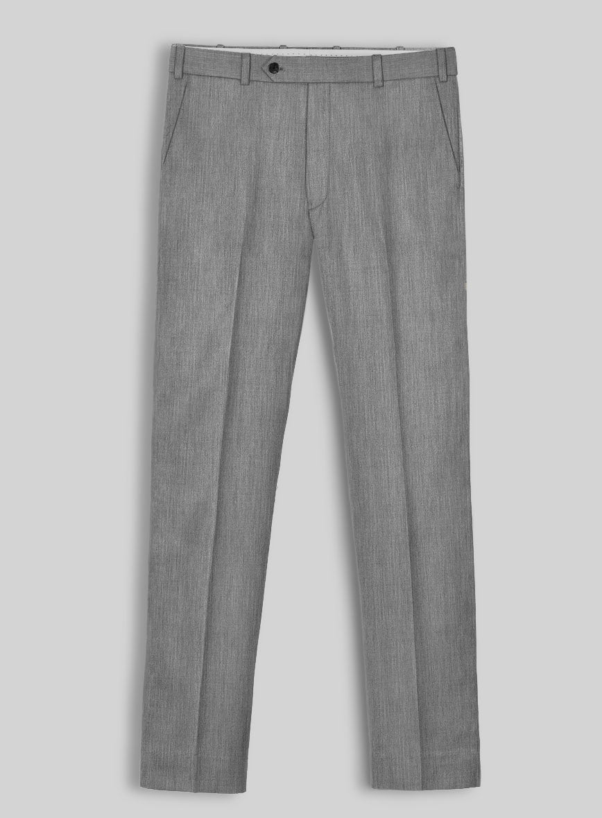Worsted Light Gray Wool Suit - StudioSuits