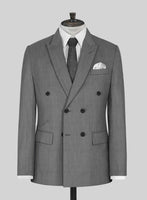 Worsted Mid Charcoal Wool Suit - StudioSuits