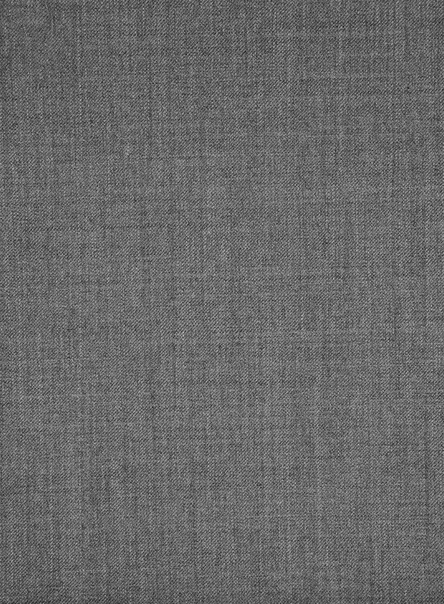 Worsted Mid Charcoal Wool Double Breasted Suit - StudioSuits