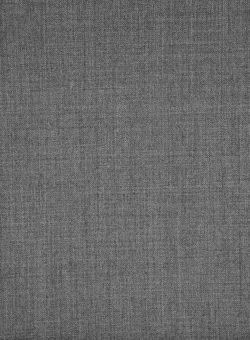 Worsted Mid Charcoal Wool Jacket - StudioSuits