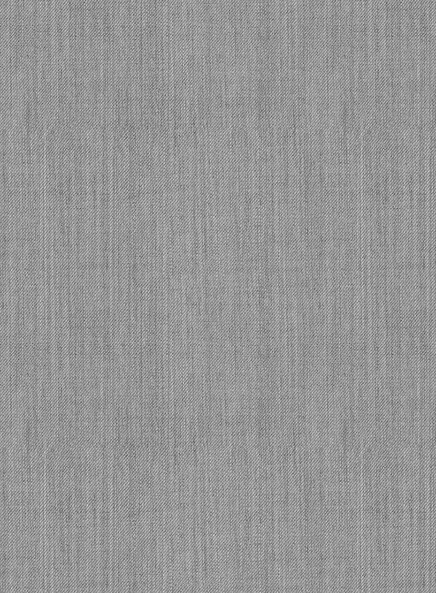 Worsted Light Gray Wool Suit - StudioSuits