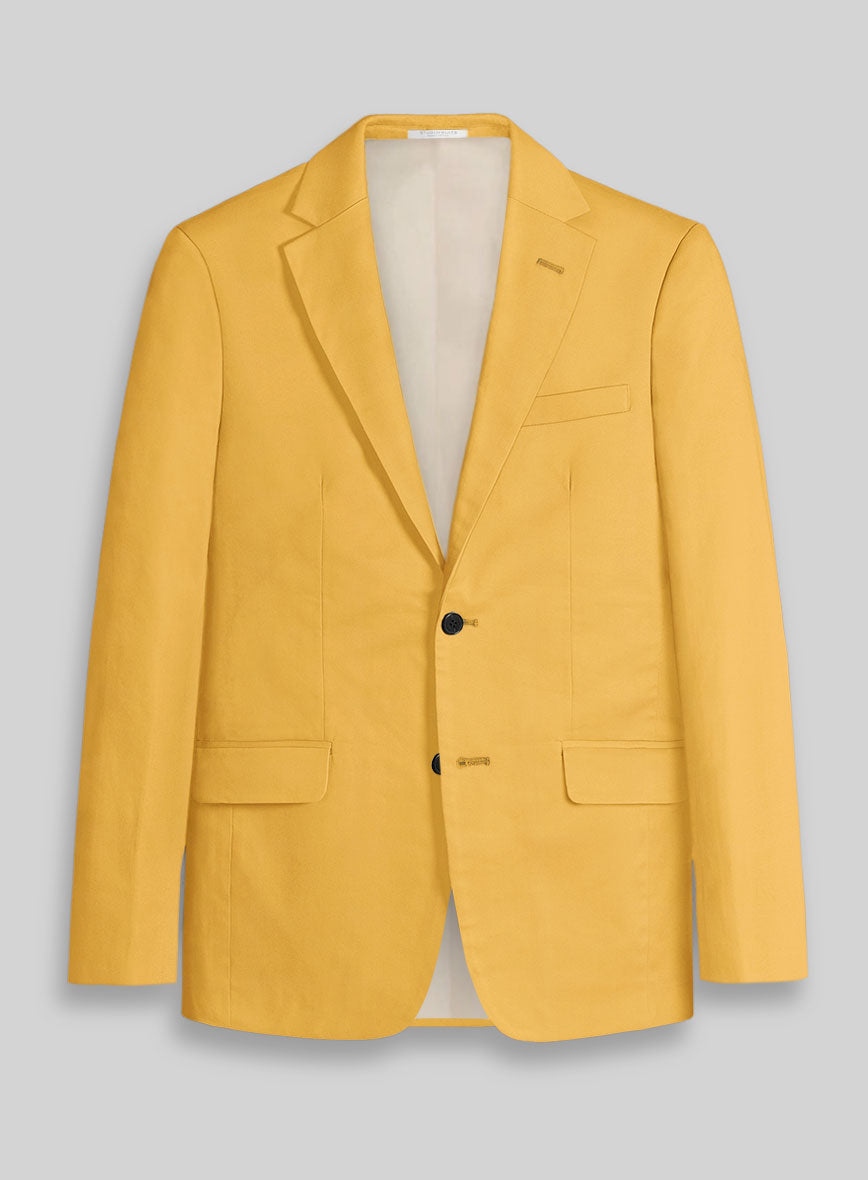 Yellow Napoli Stretch Light Weight Cotton Jacket - StudioSuits