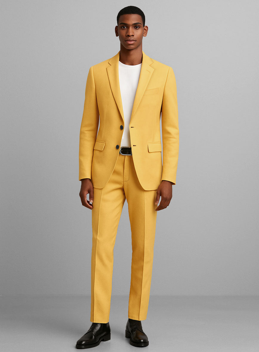 Yellow Napoli Stretch Light Weight Cotton Suit - StudioSuits