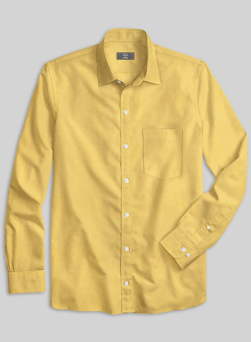 Yellow Stretch Twill Shirt - StudioSuits