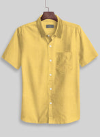Yellow Stretch Twill Shirt - StudioSuits