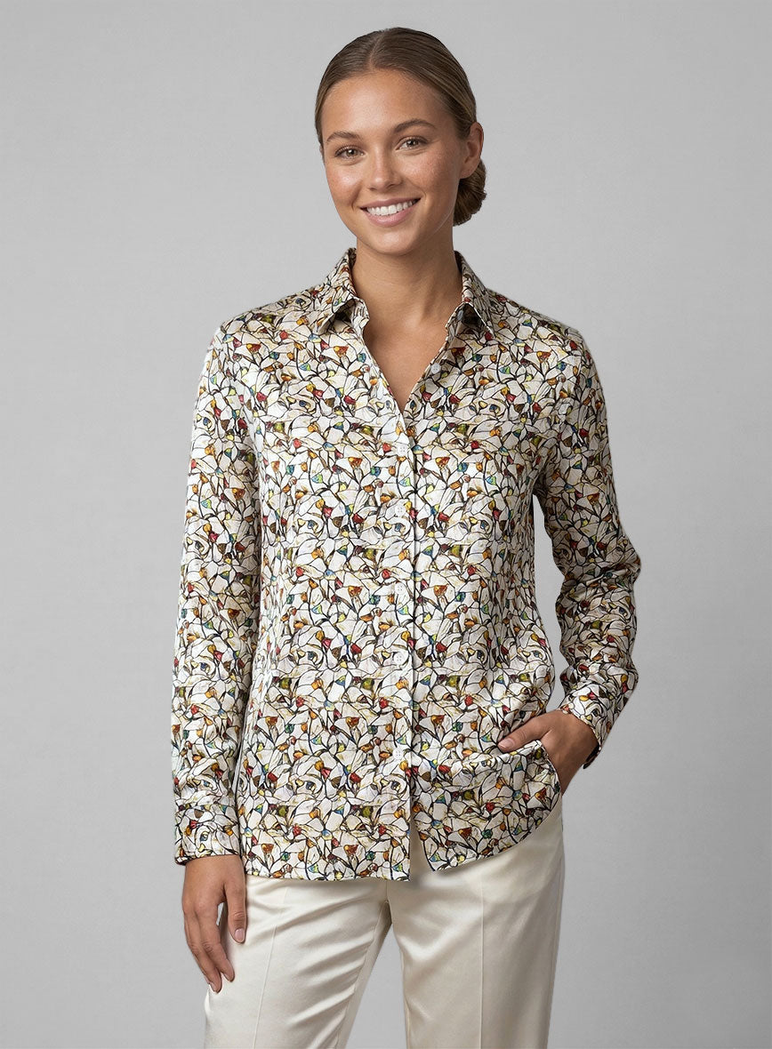 Women's Zanetta Silk Cotton Shirt - StudioSuits