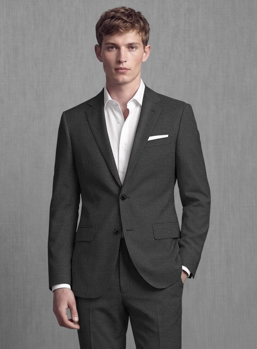 Lanificio Zegna Trofeo Charcoal Wool Suit - StudioSuits