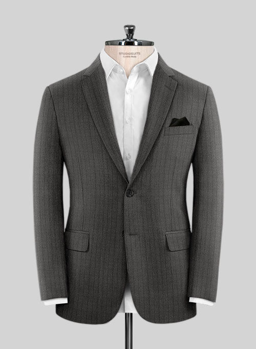 Lanificio Zegna Ispino Gray Stripes Wool Jacket - StudioSuits