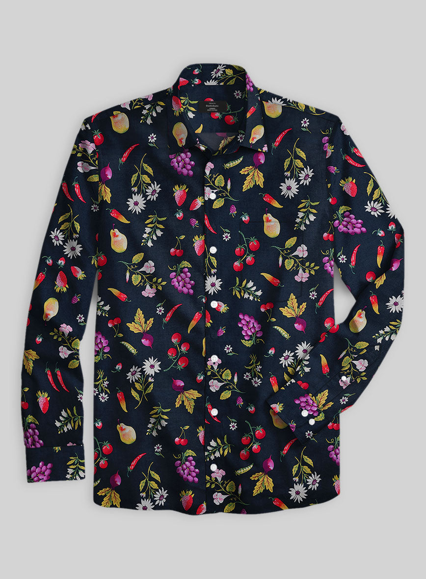 Zesty Bloom Cotton Lycra Shirt - StudioSuits