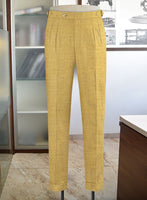 Naples Cocktail Yellow Highland Tweed Trousers - StudioSuits