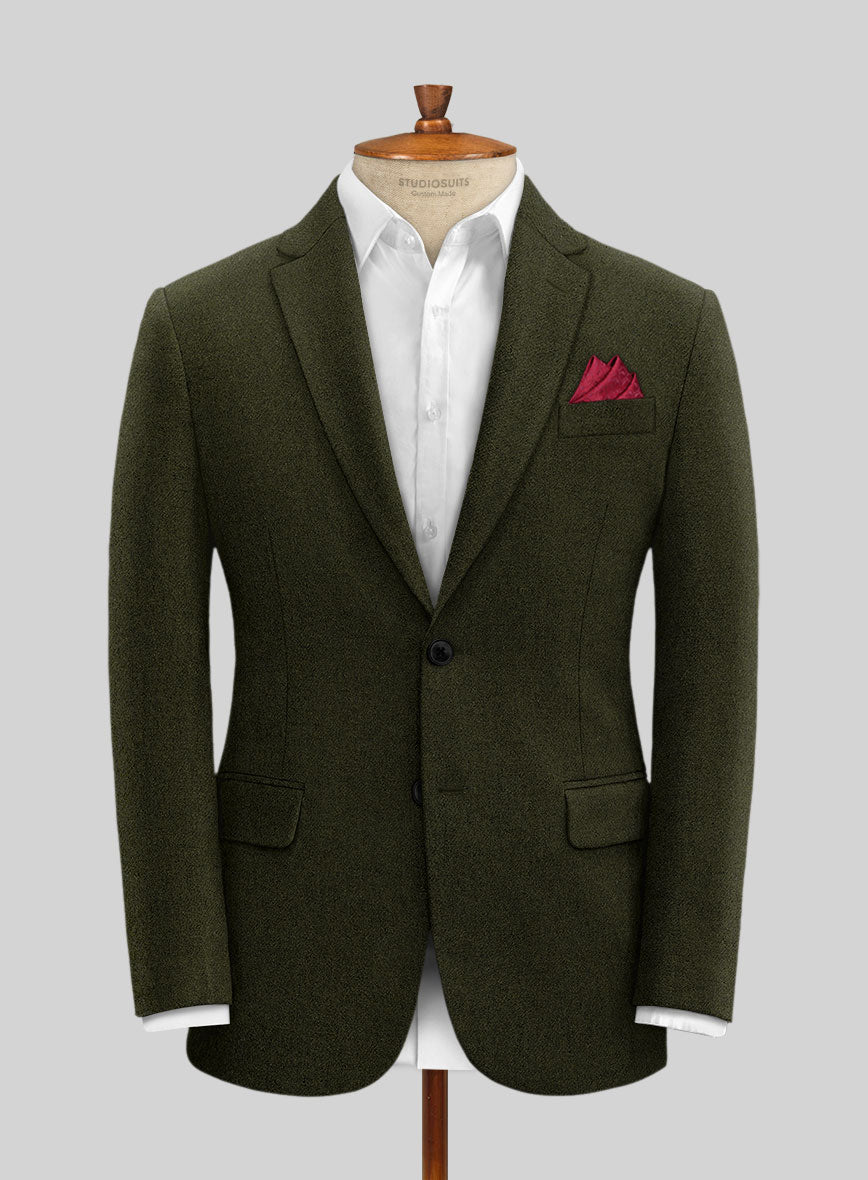Naples Dark Green Tweed Jacket - StudioSuits