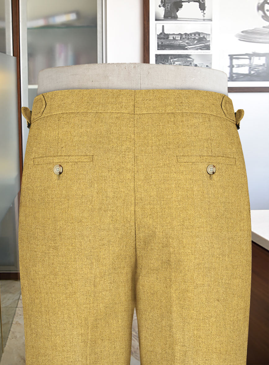 Naples Cocktail Yellow Highland Tweed Trousers - StudioSuits